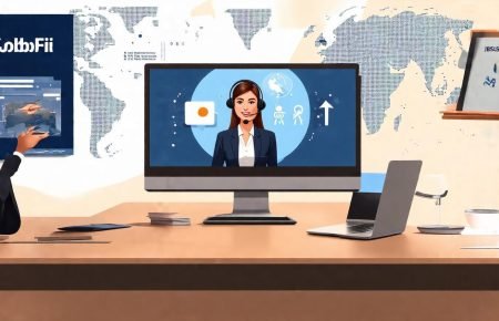 Professional career scene: international candidate on a remote interview for JobFii